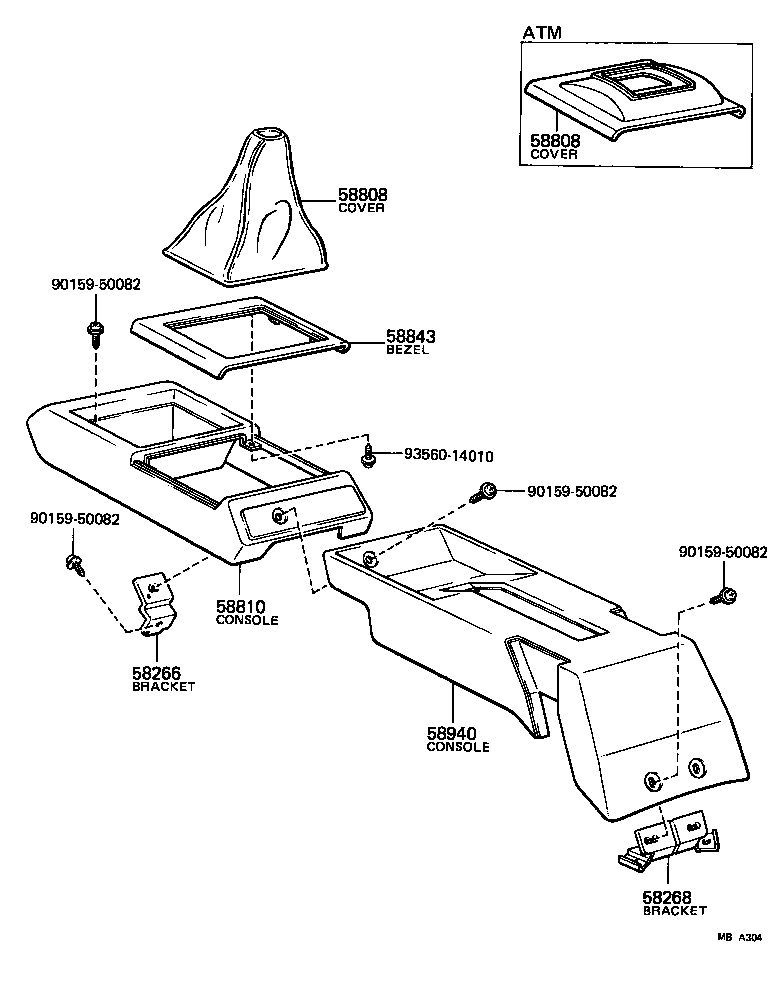 58996-16010 BRACKET, CONSOLE BOX SUPPORT, REAR product image