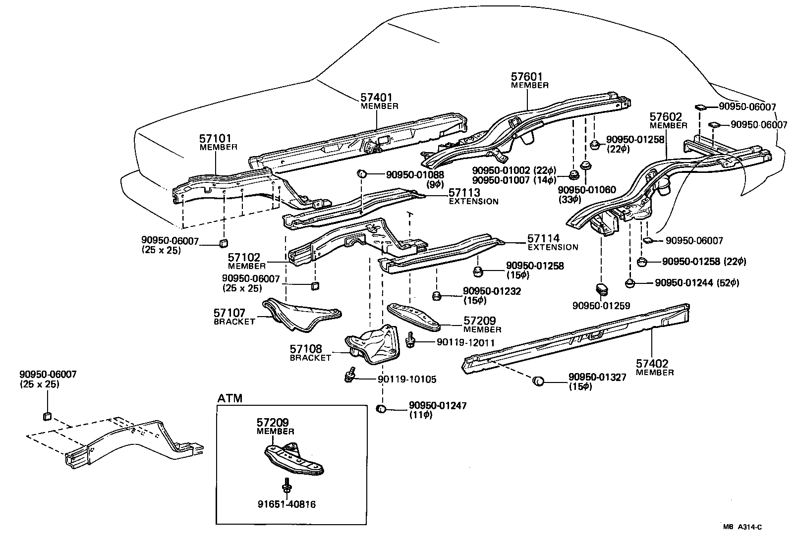 Toyota 57108-16010 BRACKET SUB-ASSY, STRUT BAR, LH