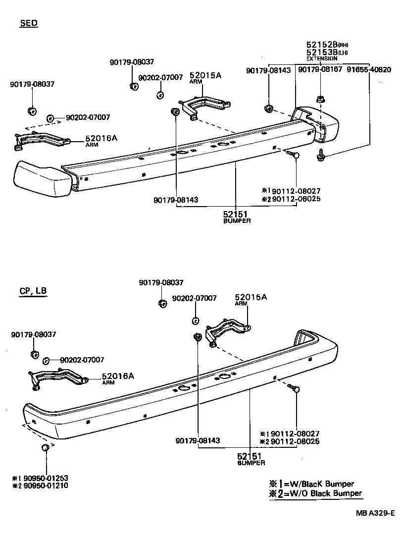 52015-12100 ARM SUB-ASSY, REAR BUMPER, RH product image