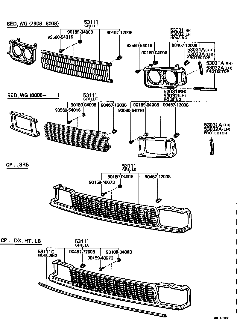 Toyota 53111-12480 GRILLE, RADIATOR