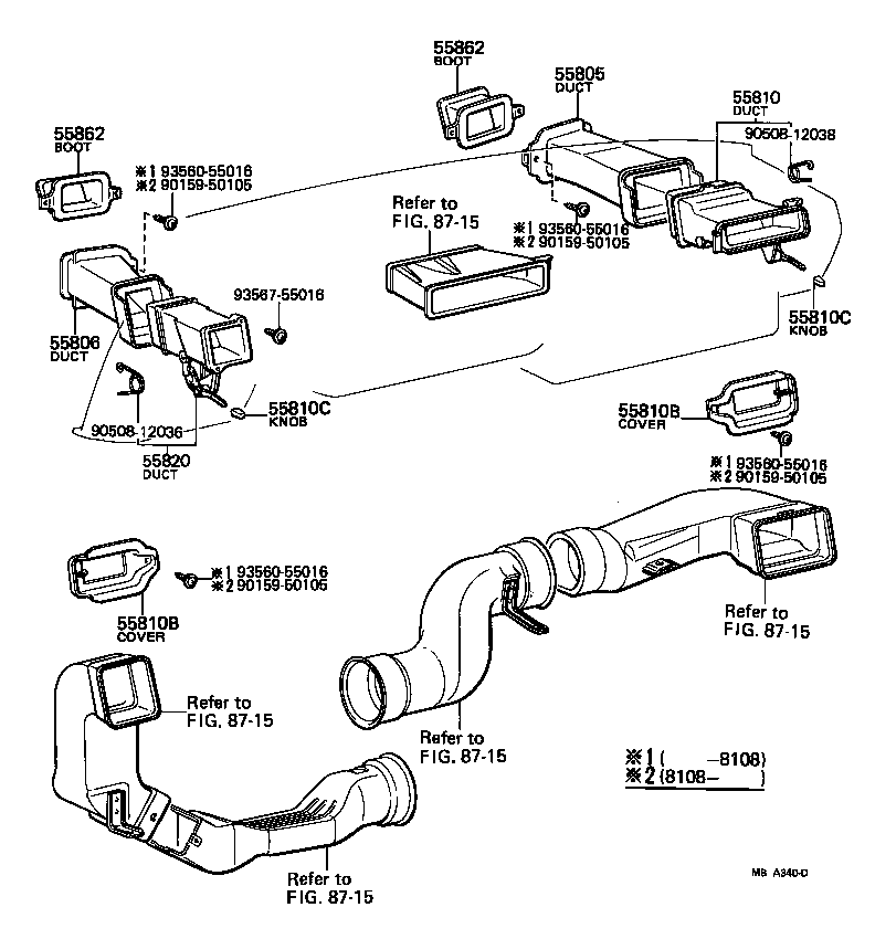 Toyota 55863-12020 BOOT, SIDE VENTILATOR
