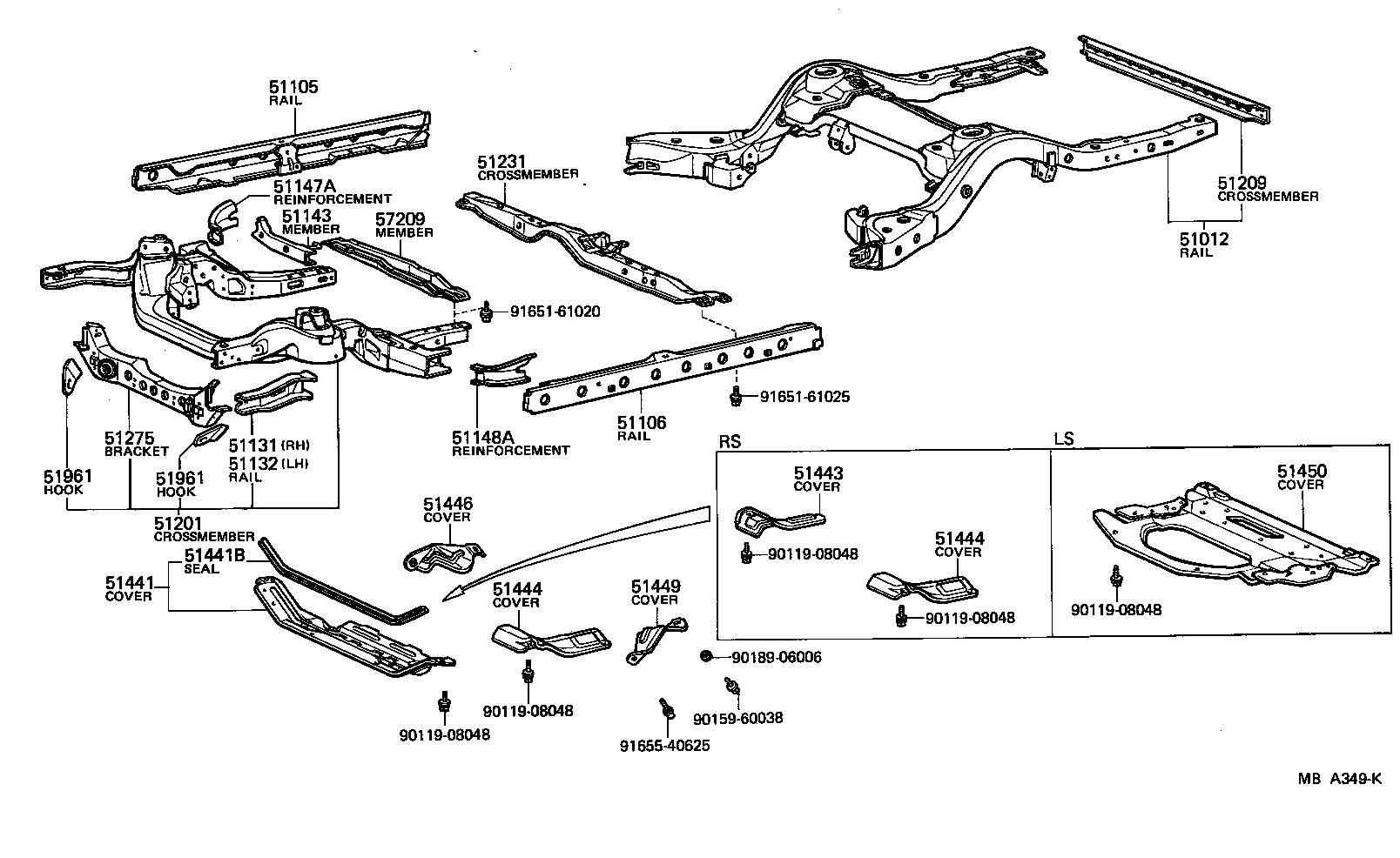 51011-30190 CROSSMEMBER SUB-ASSY, FRONT SUSPENSION product image