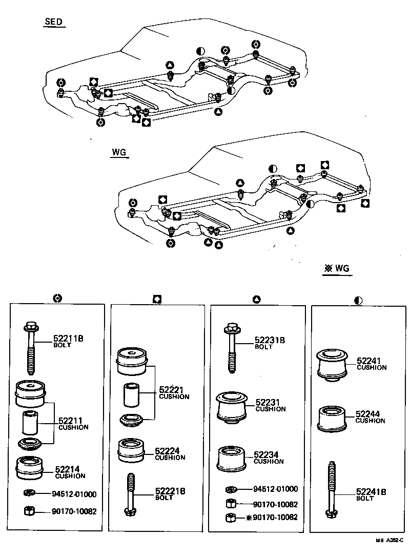 52023-30030 CUSHION, BODY MOUNT, NO.1 LOWER product image
