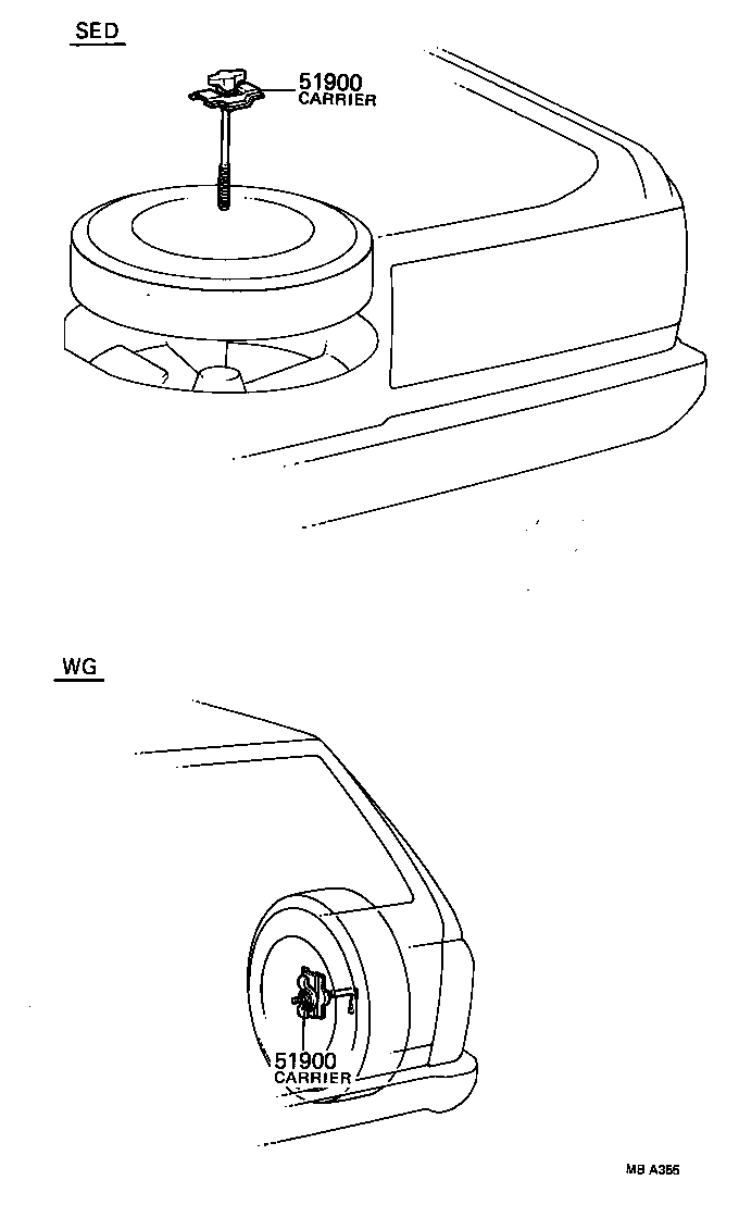 51900-30120 CARRIER ASSY, SPARE WHEEL product image