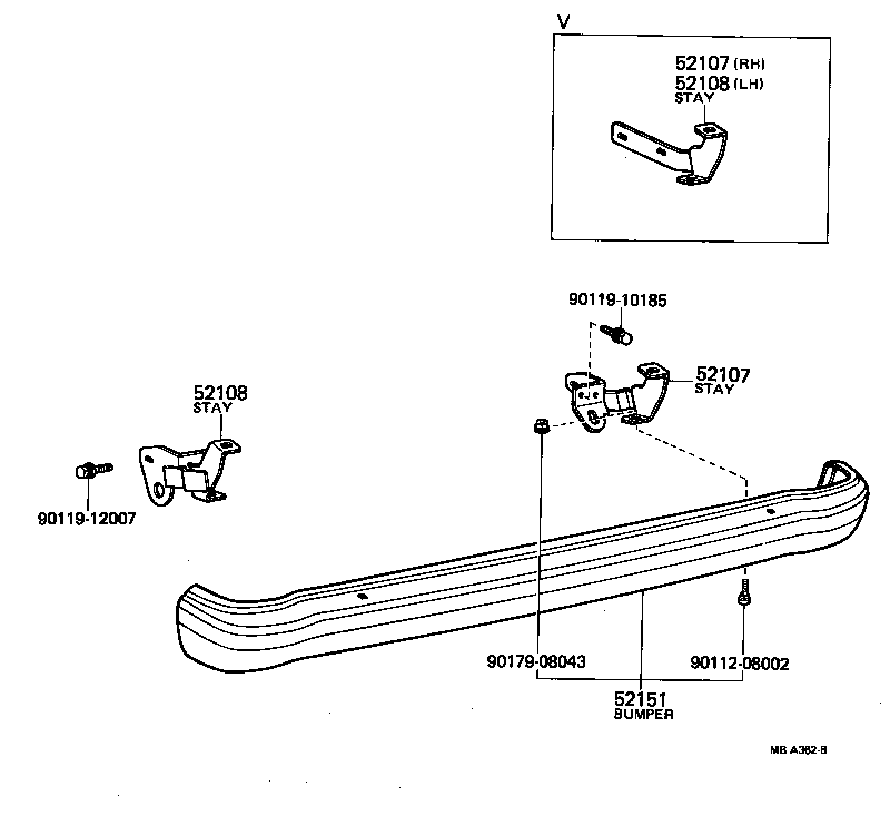52016-30030 STAY SUB-ASSY, REAR BUMPER, LH product image