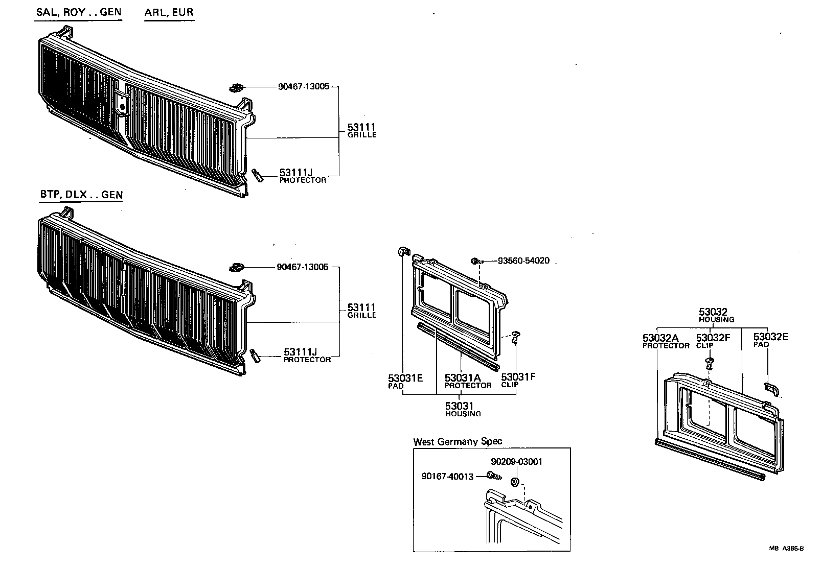 53111-30271 GRILLE, RADIATOR product image