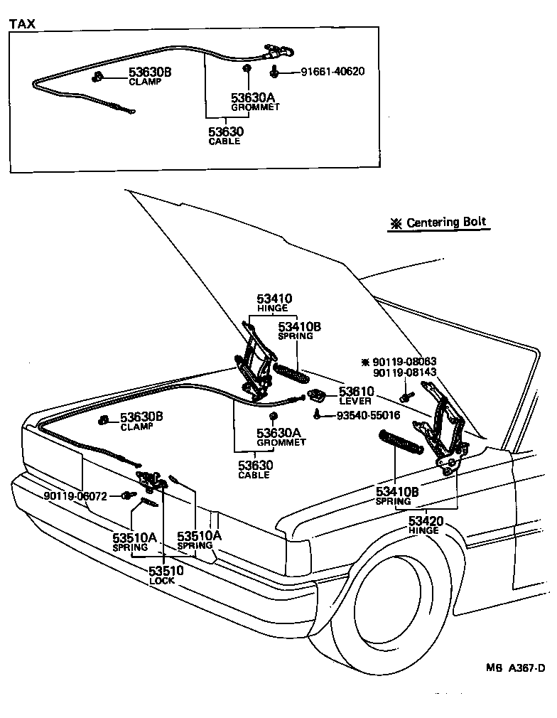 53630-30101 CABLE ASSY, HOOD LOCK CONTROL product image