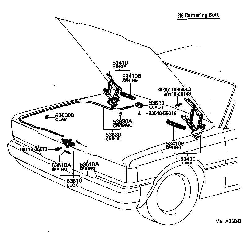 53630-30080 CABLE ASSY, HOOD LOCK CONTROL product image