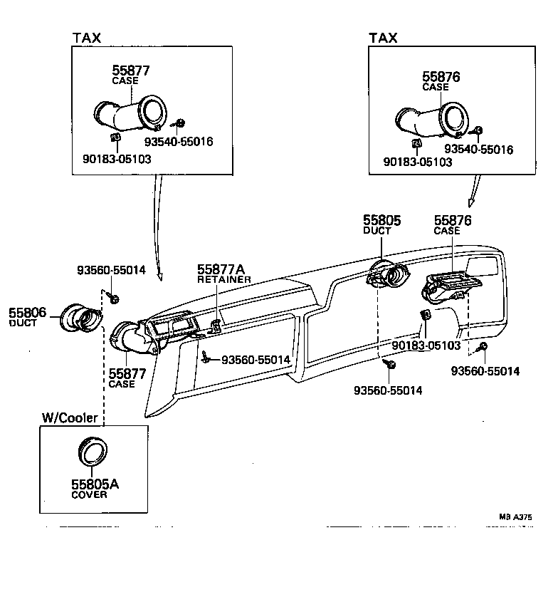 55830-30060 CASE, SIDE VENTILATOR, RH product image