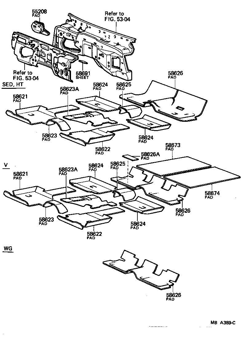 58676-91702 PAD, REAR FLOOR SILENCER, NO.1 product image