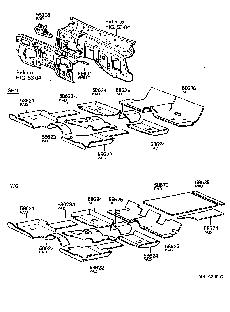 58623-30170 PAD, FLOOR SILENCER, FRONT CENTER product image