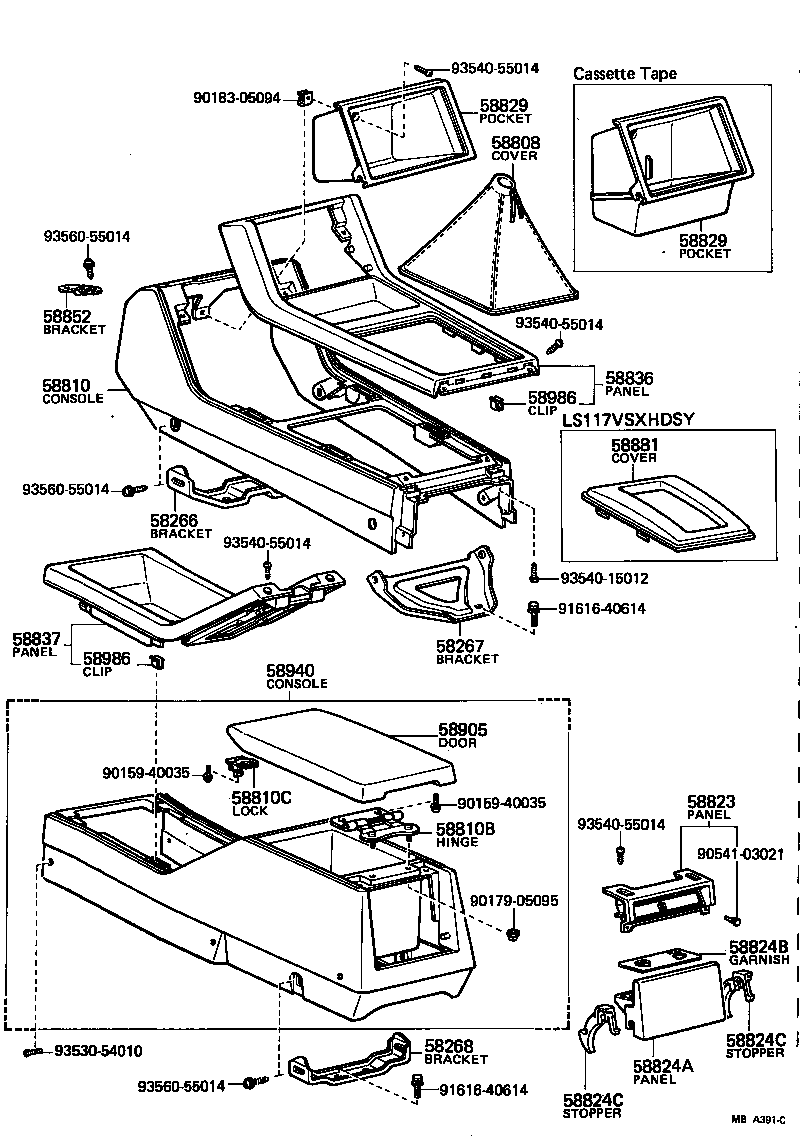 58995-30030 BRACKET, CONSOLE BOX SUPPORT, FRONT product image