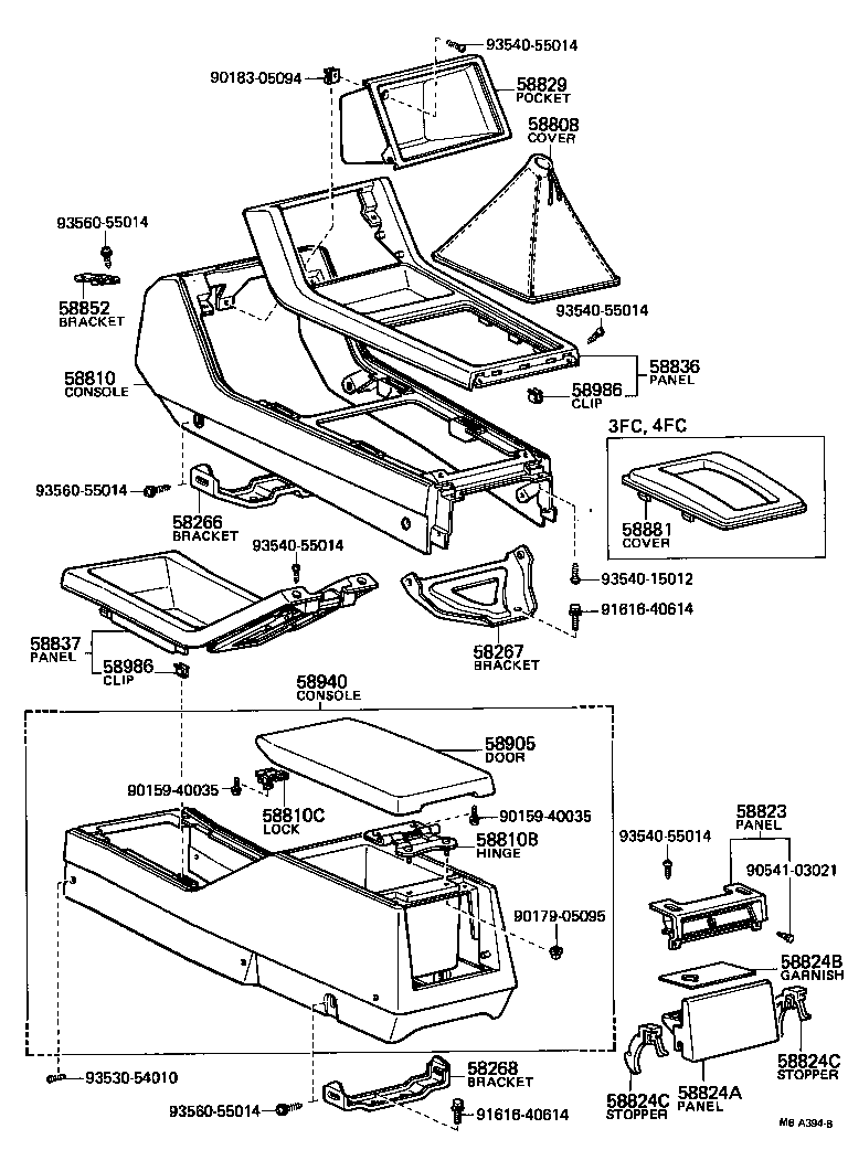 58997-30010 BRACKET, CONSOLE BOX SUPPORT, REAR product image