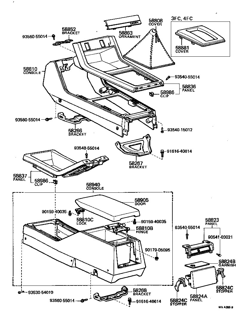 58997-30010 BRACKET, CONSOLE BOX SUPPORT, REAR product image