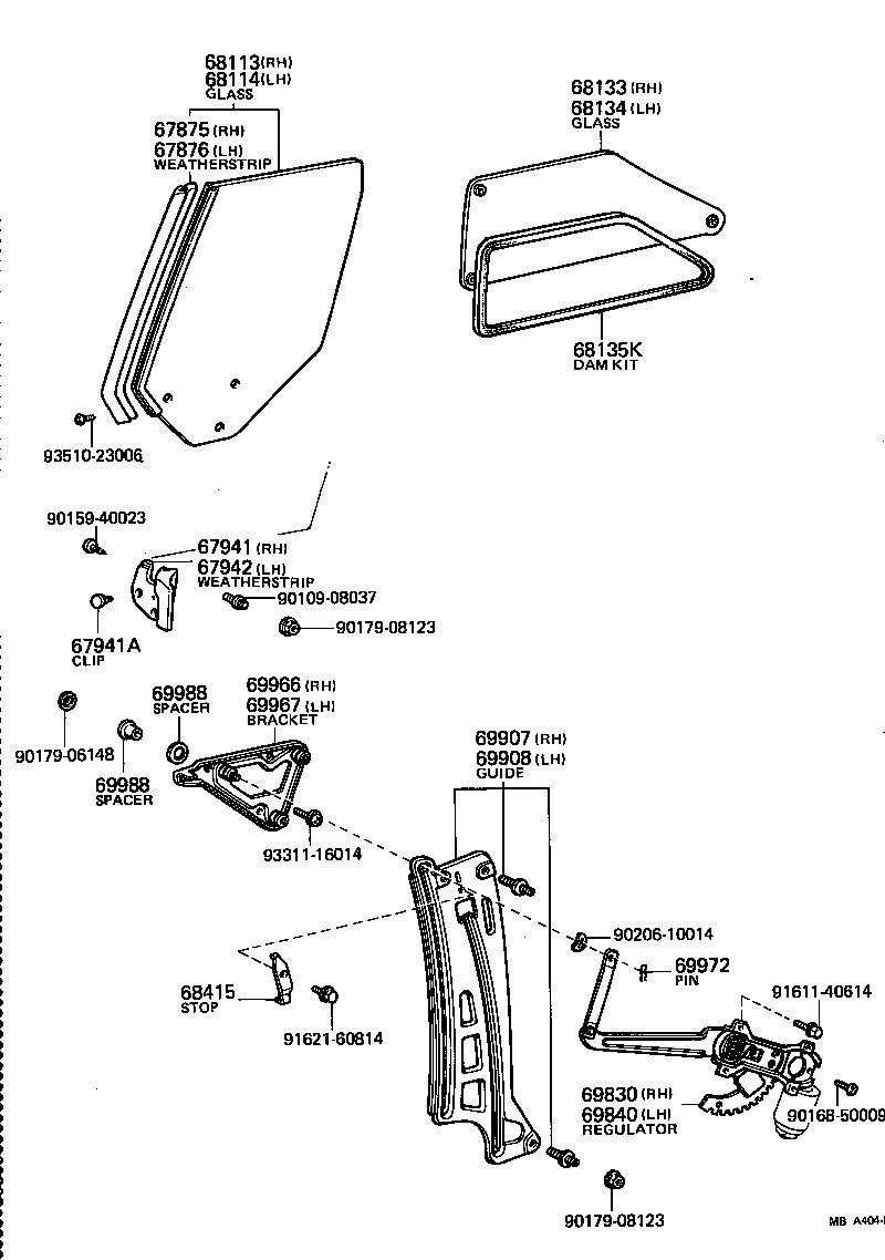 62885-91601 BRACKET, GUARD PIPE QUARTER WINDOW, FRONT RH product image