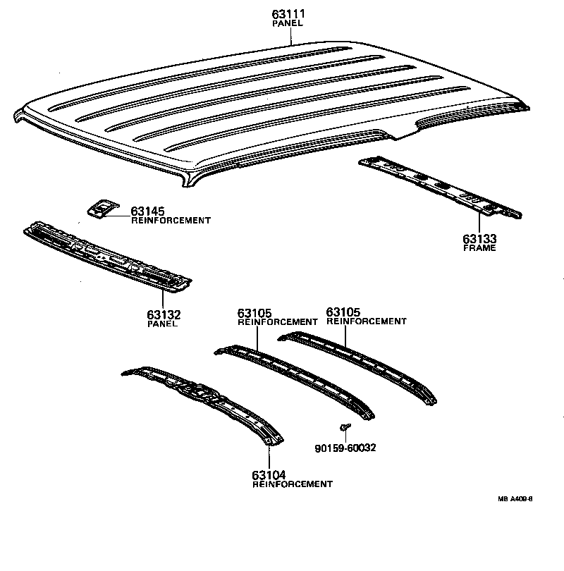 63111-30140 PANEL, ROOF product image