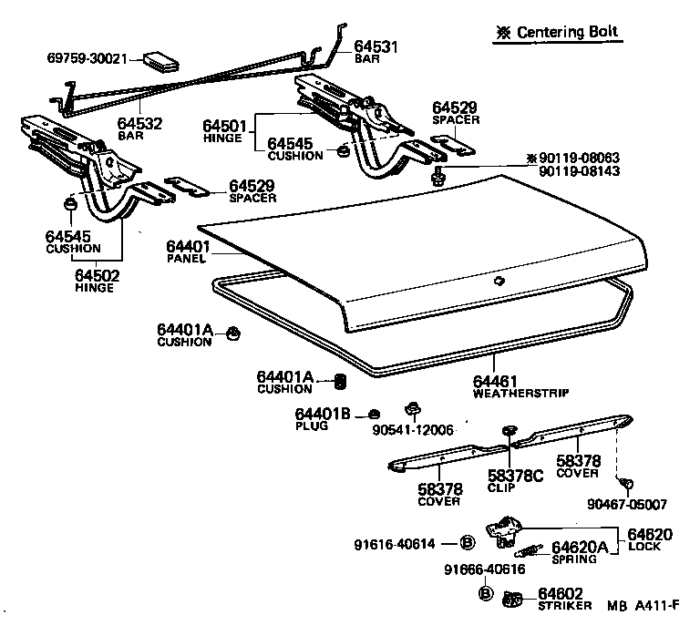 64401-30490 PANEL SUB-ASSY, LUGGAGE COMPARTMENT DOOR product image