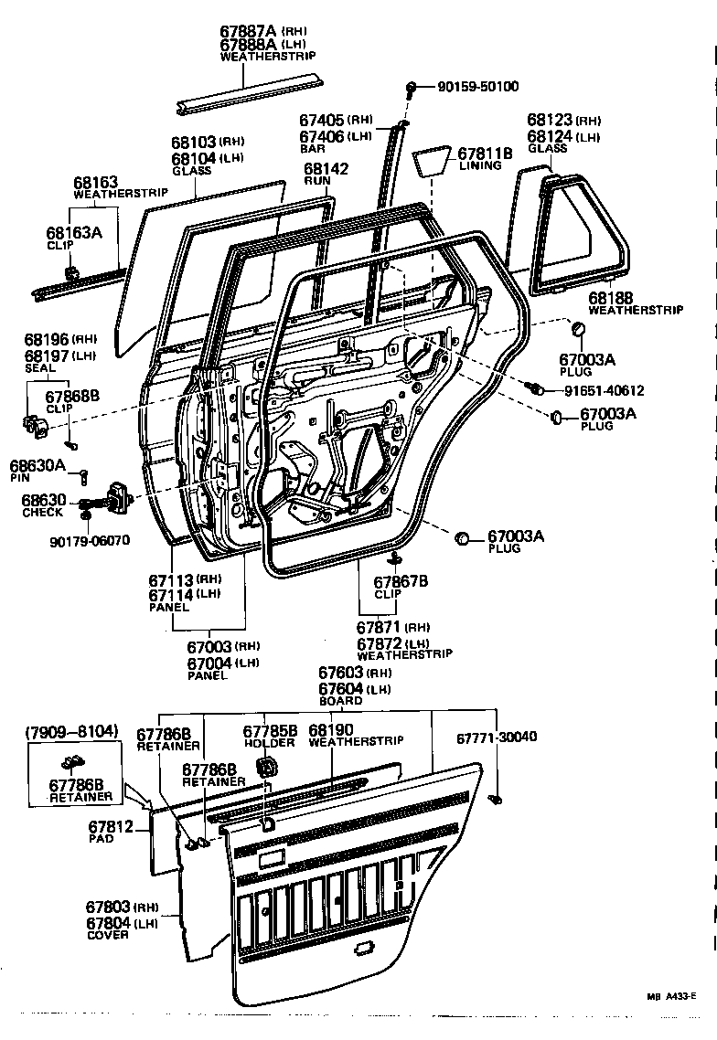 67003-30160 PANEL SUB-ASSY, REAR DOOR, RH product image