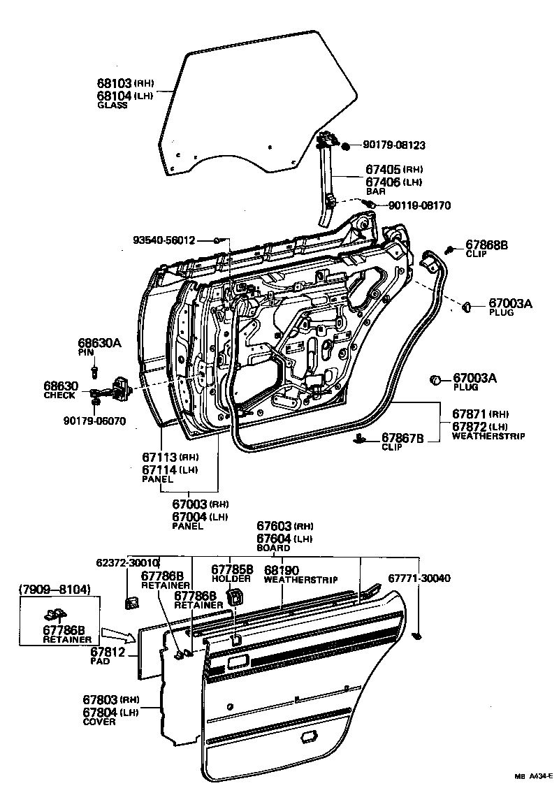 67003-30160 PANEL SUB-ASSY, REAR DOOR, RH product image
