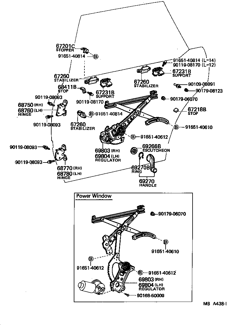 69803-30130 REGULATOR SUB-ASSY, REAR DOOR WINDOW, RH product image