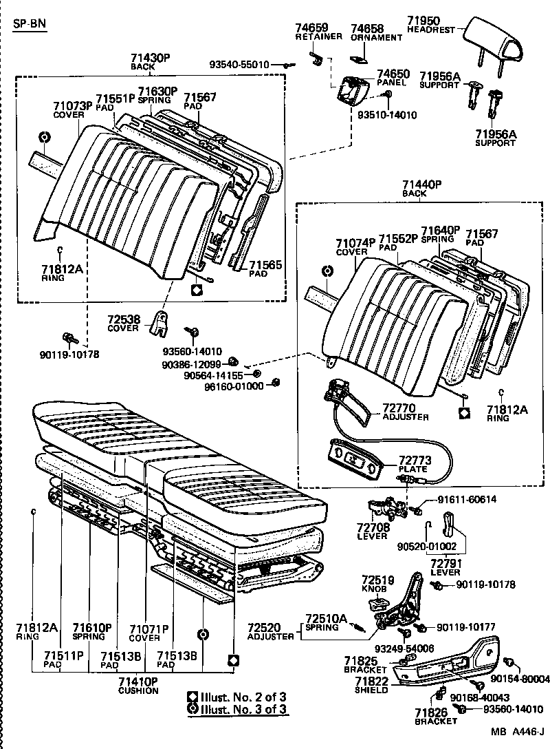 71630-30360 SPRING ASSY, FRONT SEAT BACK, RH(FOR SEPARATE TYPE) product image