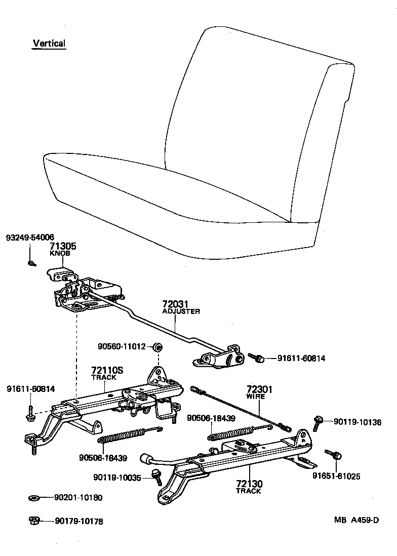 72130-30050 TRACK ASSY, RH SEAT, INNER product image