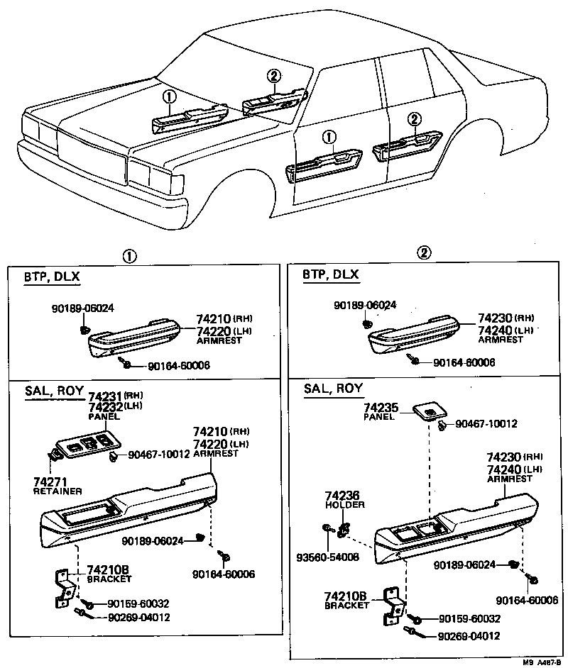 74232-30100 PANEL, FRONT ARMREST BASE, UPPER RH product image