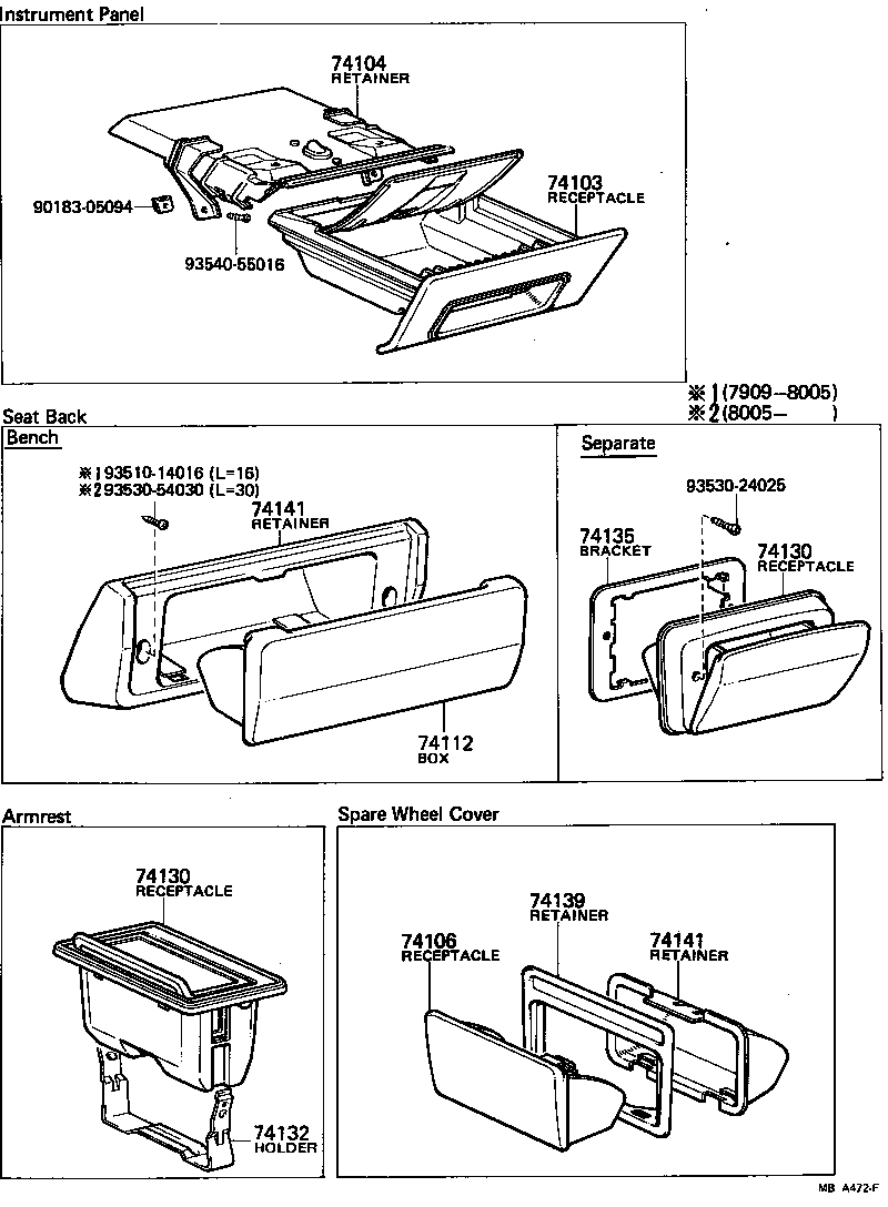 74140-30030 RECEPTACLE ASSY, REAR ASH product image
