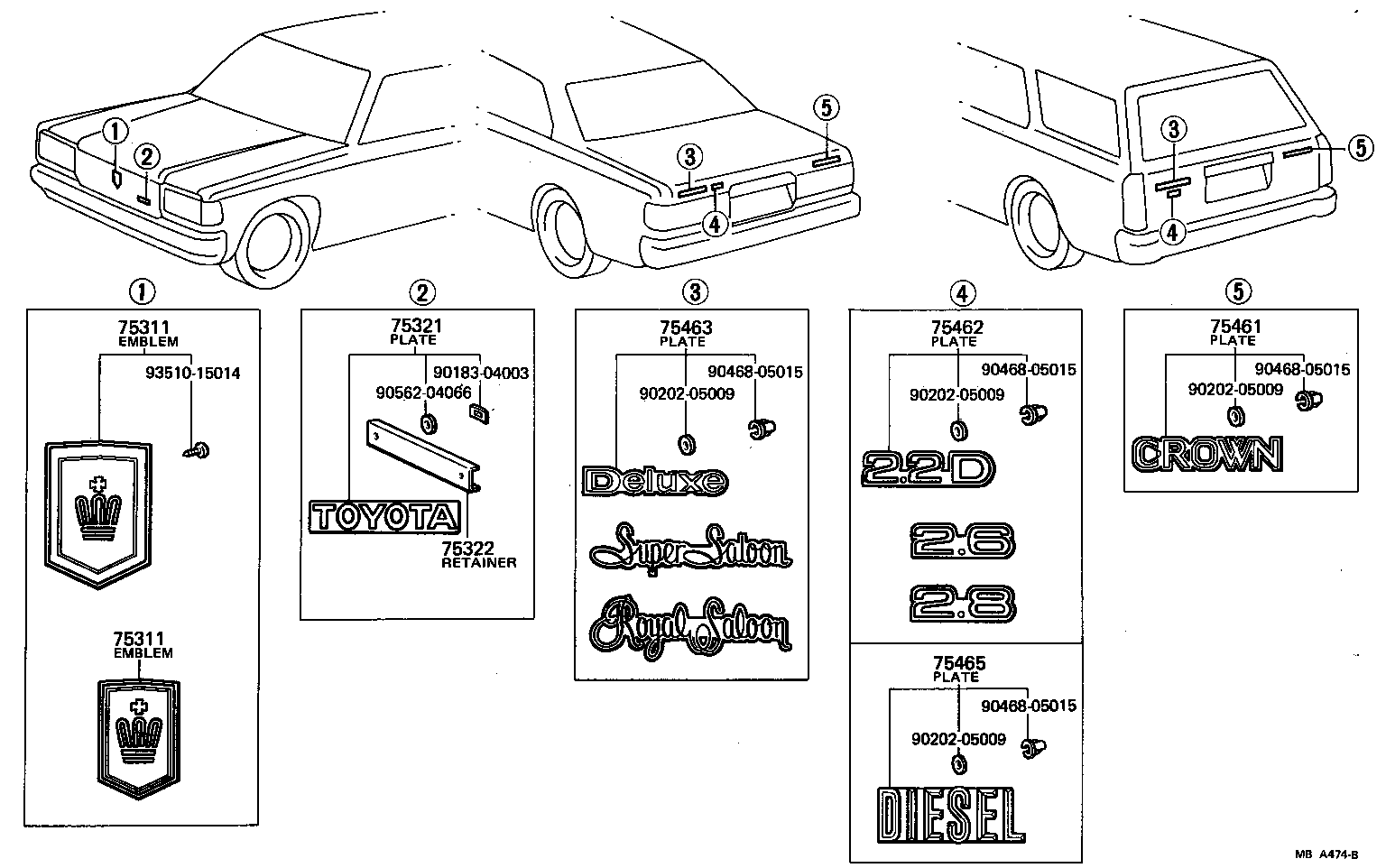 75441-30080 PLATE, REAR NAME, NO.3 (DISPLACEMENT) product image