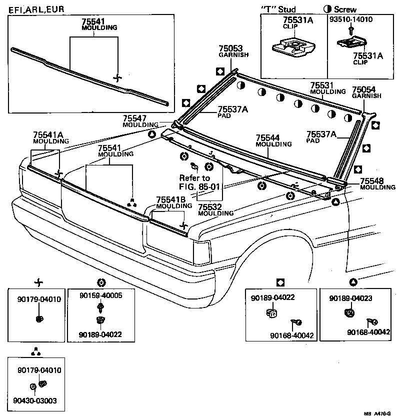 75533-30160 GARNISH SUB-ASSY, FRONT PILLAR, OUTER RH product image