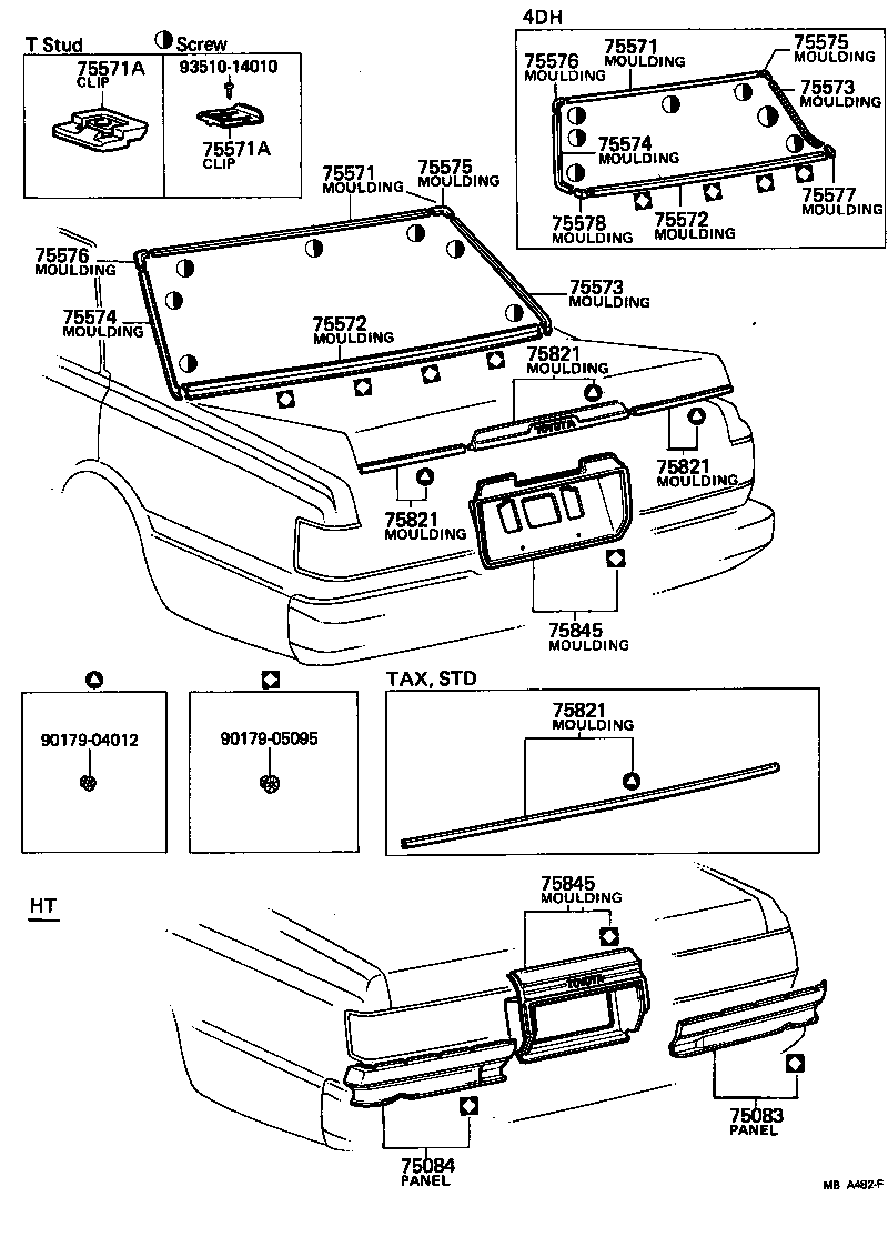 75571-30160 MOULDING, BACK WINDOW, OUTSIDE UPPER product image