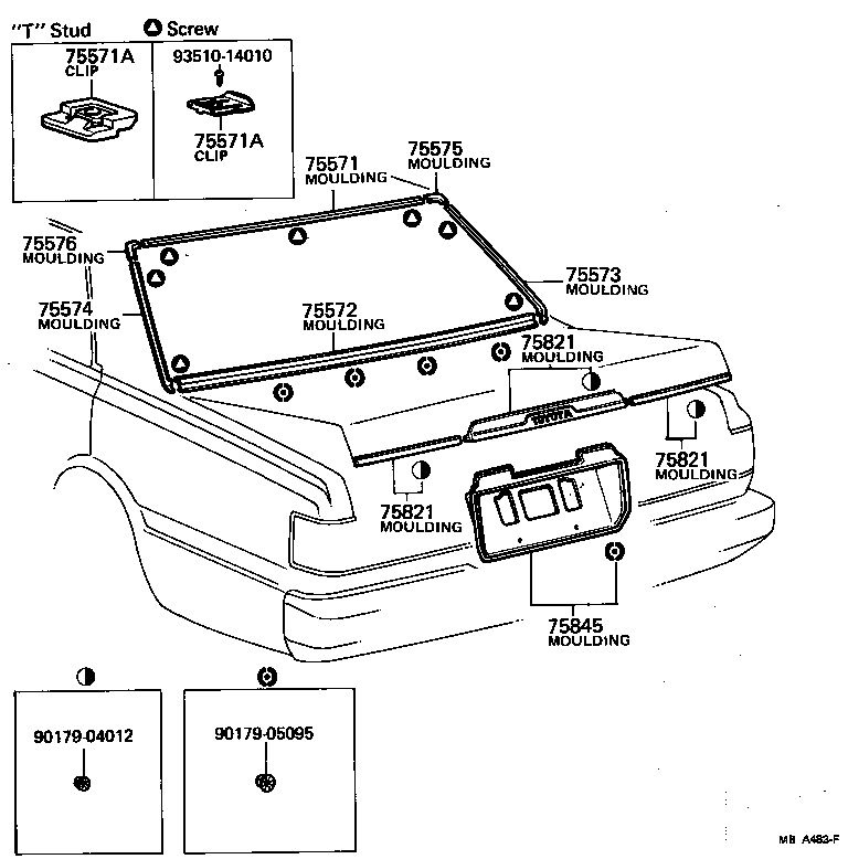 75581-30080 MOULDING, BACK WINDOW CORNER, UPPER RH product image