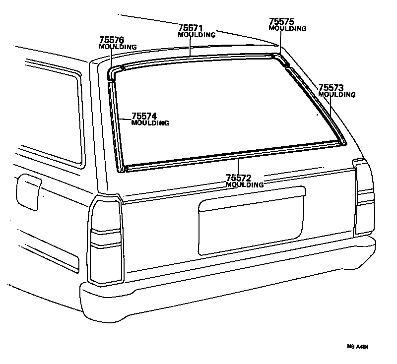 75571-30160 MOULDING, BACK WINDOW, OUTSIDE UPPER product image