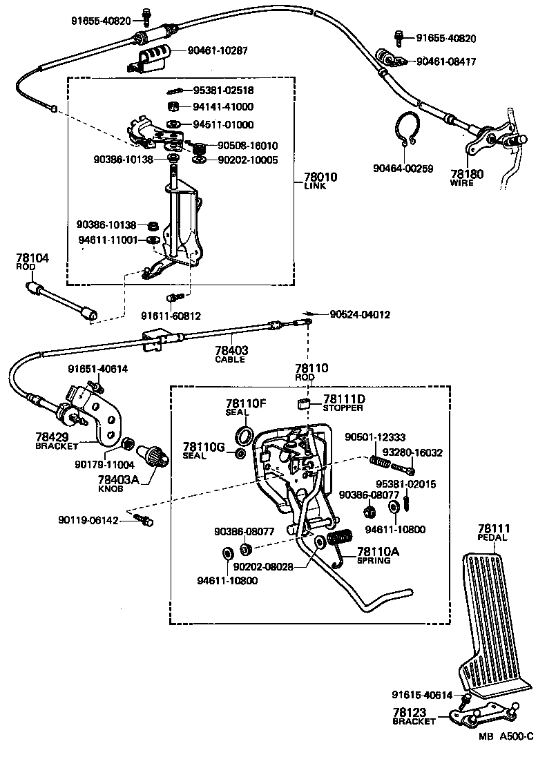 90508-18016 SPRING (FOR ACCELERATOR PEDAL ROD) product image