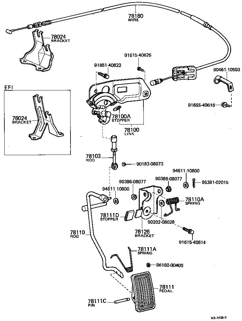 90508-18016 SPRING (FOR ACCELERATOR PEDAL ROD) product image