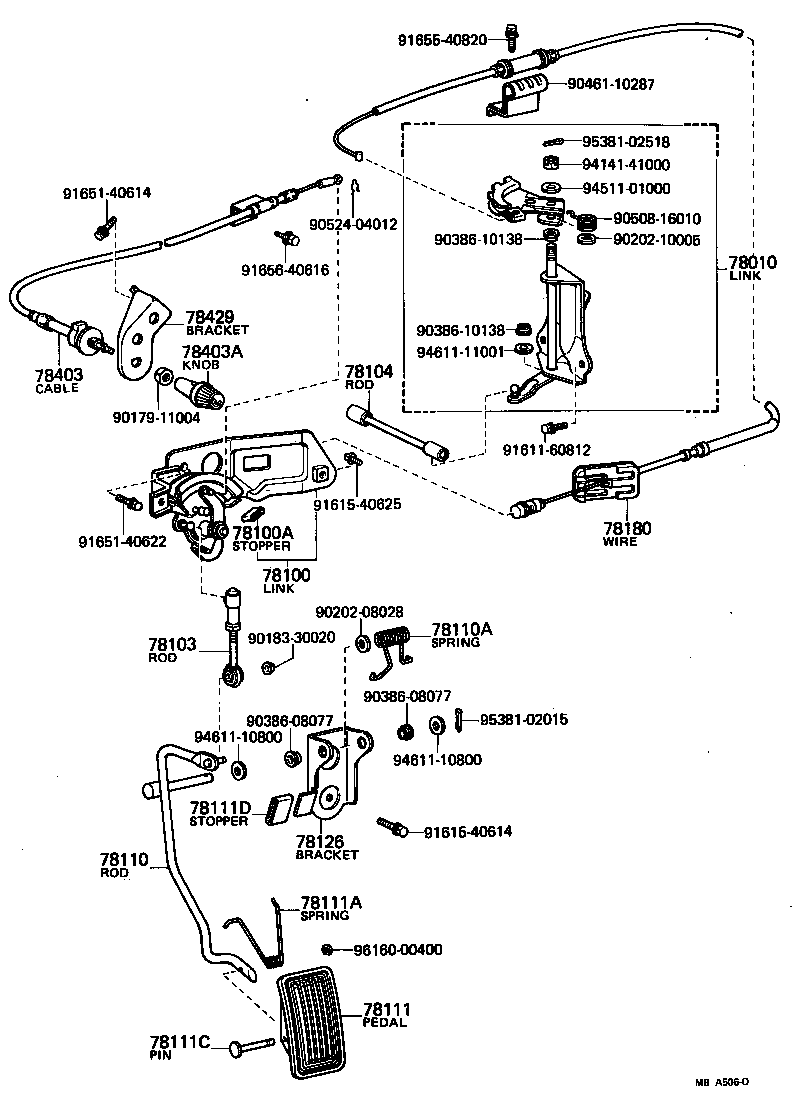 90508-18016 SPRING (FOR ACCELERATOR PEDAL ROD) product image