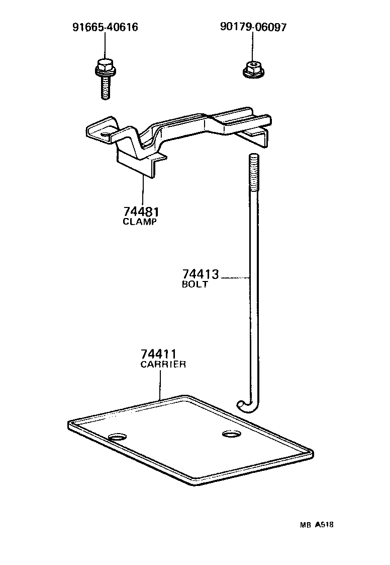 74404-14190 CLAMP, BATTERY HOLD DOWN product image