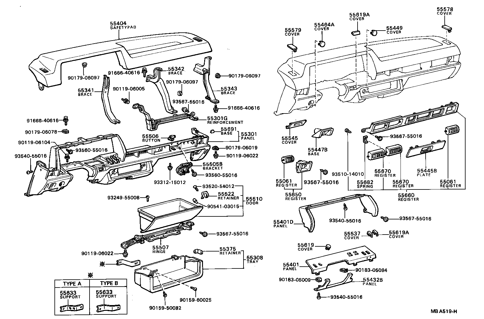 55522-12100 COVER, RADIO TUNER OPENING product image