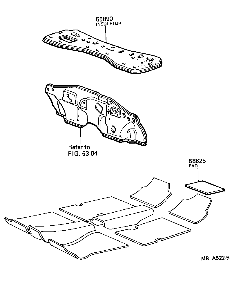 Toyota 55780-12080 INSULATOR ASSY, COWL TOP