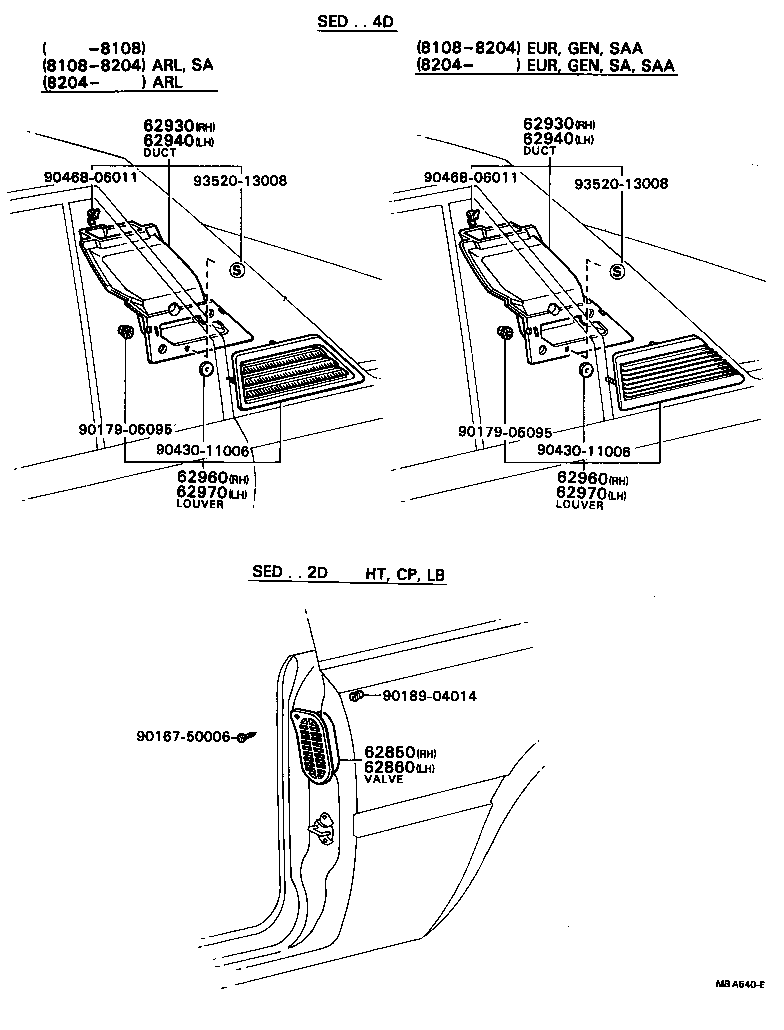 62906-19217 LOUVER ASSY, ROOF SIDE VENT, LH product image