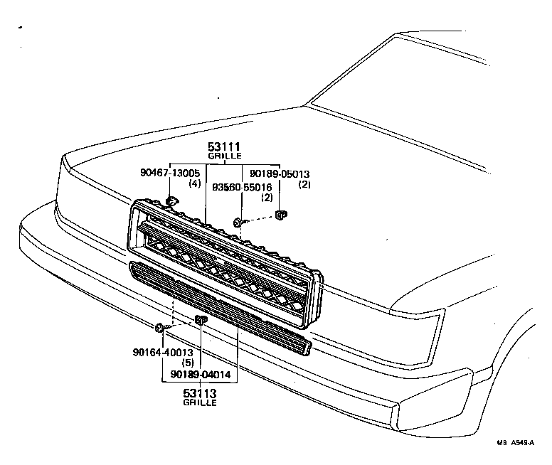 53121-14070 MOULDING, RADIATOR GRILLE, UPPER product image