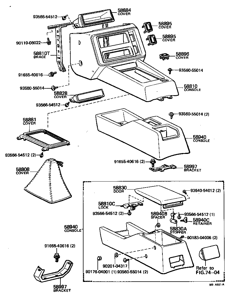 58852-14030 BRACKET, CONSOLE BOX SUPPORT, REAR product image