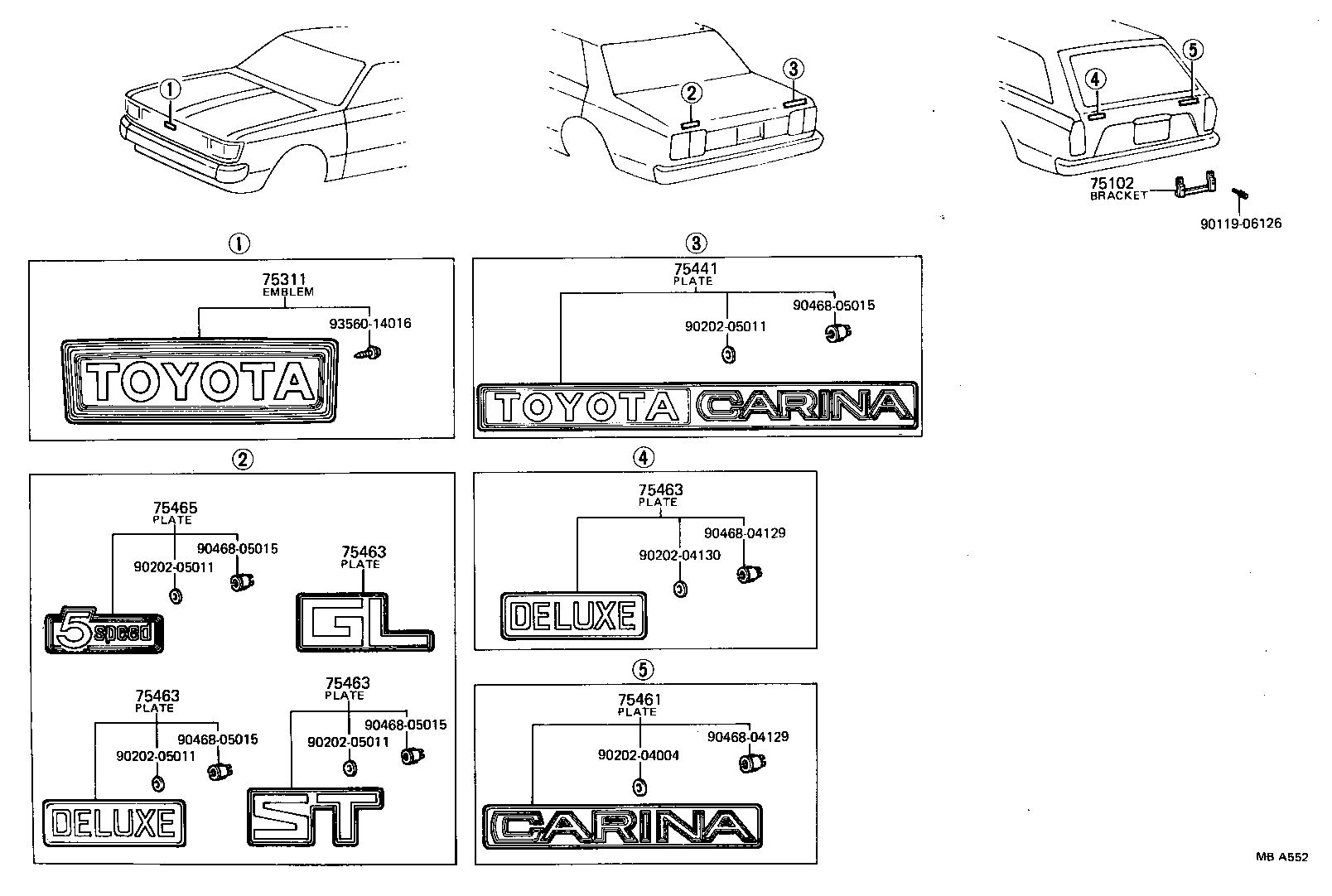 75121-15010 BRACKET SUB-ASSY, REAR LICENSE PLATE product image
