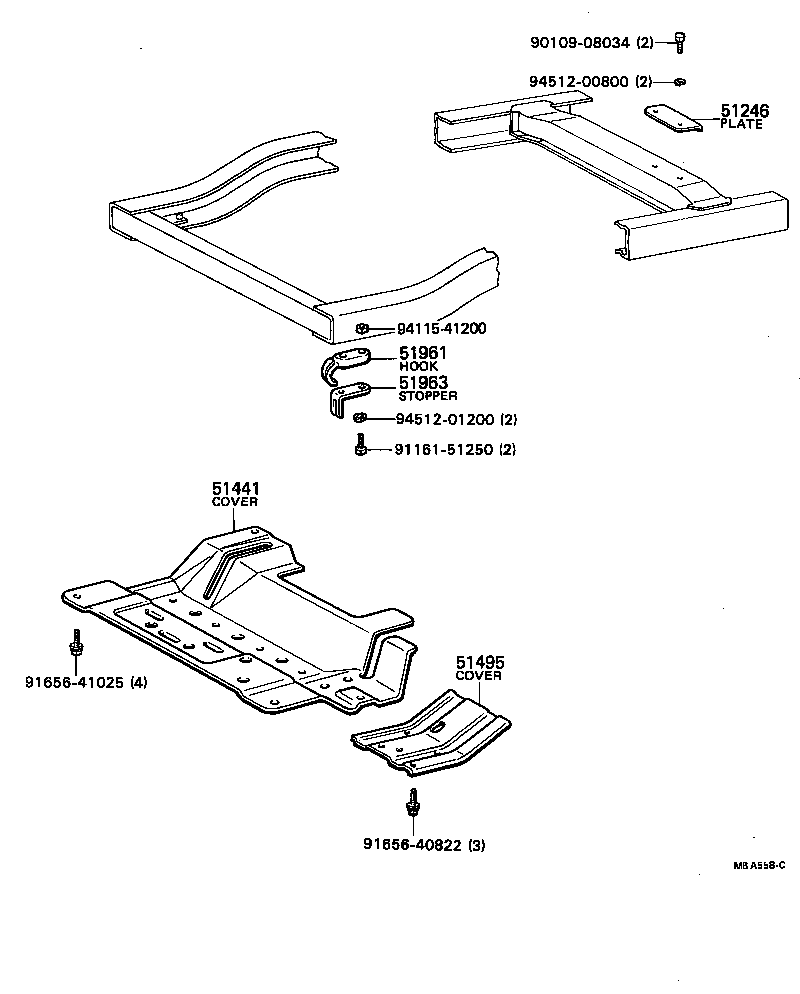 51245-95110 PLATE, FRAME MUDGUARD, LH product image