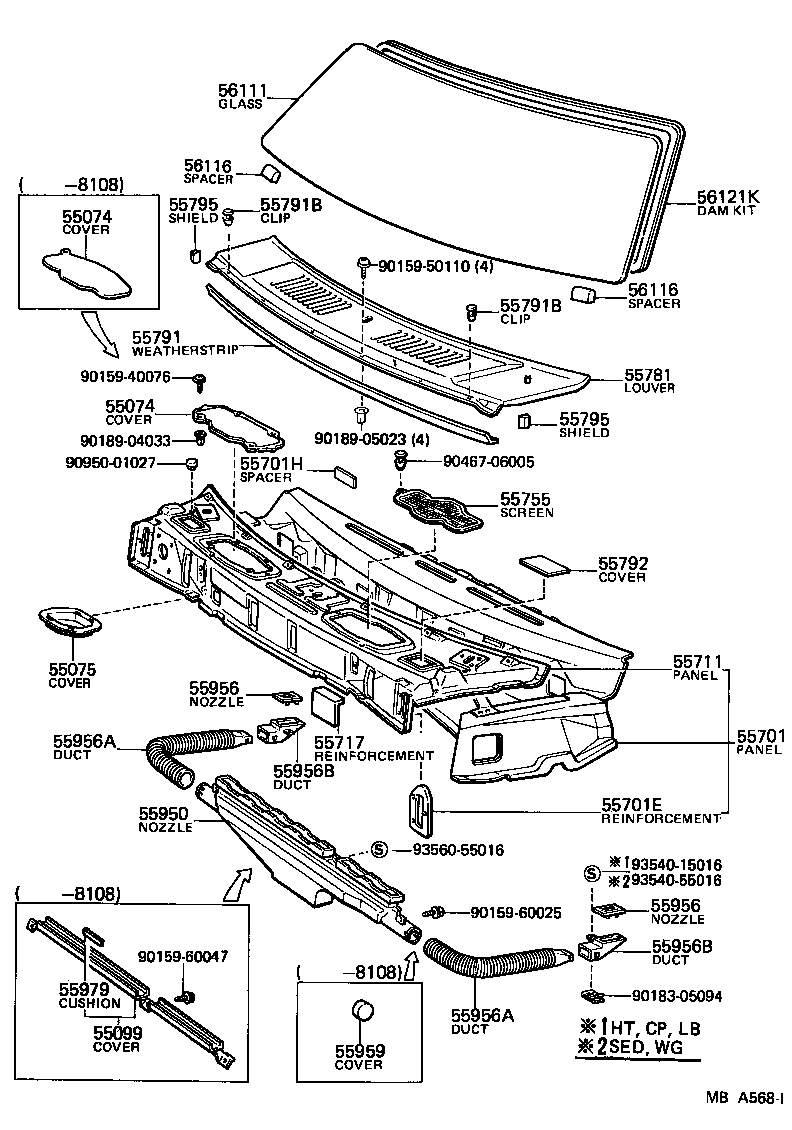Toyota 55950-12050 NOZZLE ASSY, DEFROSTER