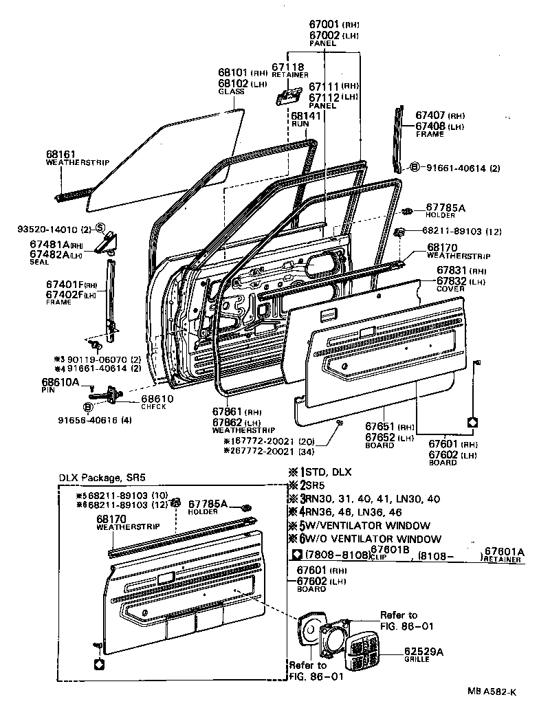 67002-89116 PANEL SUB-ASSY, FRONT DOOR, LH product image