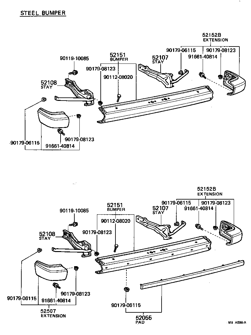 52055-19067 PAD SUB-ASSY, REAR BUMPER product image