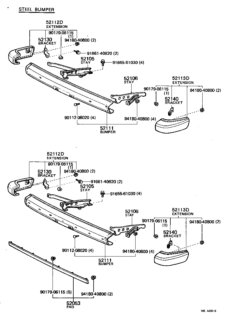 52052-19035 PAD SUB-ASSY, FRONT BUMPER, LH product image