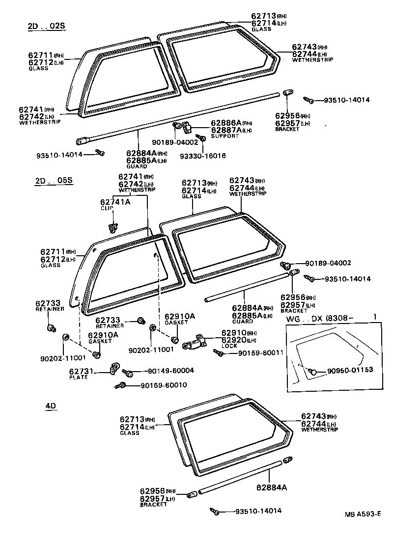 62884-13050 GUARD, QUARTER WINDOW, RH product image