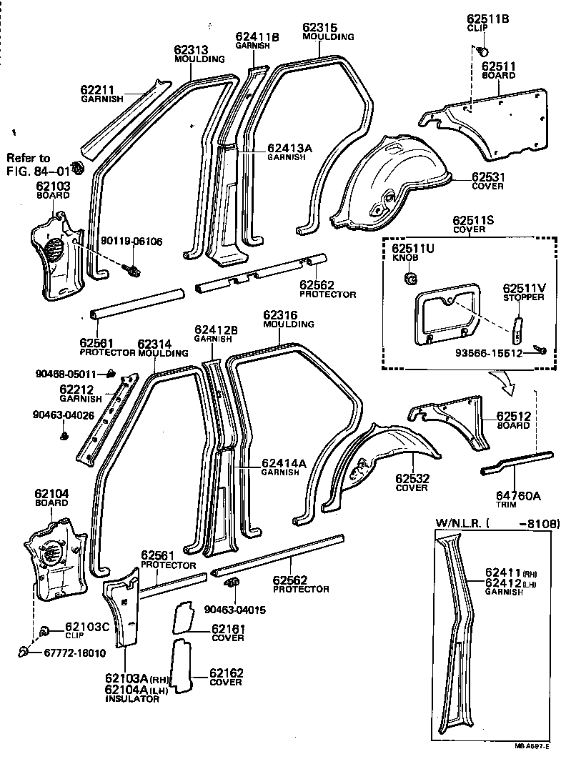 62631-13080 BOARD, QUARTER INSIDE TRIM, RH product image